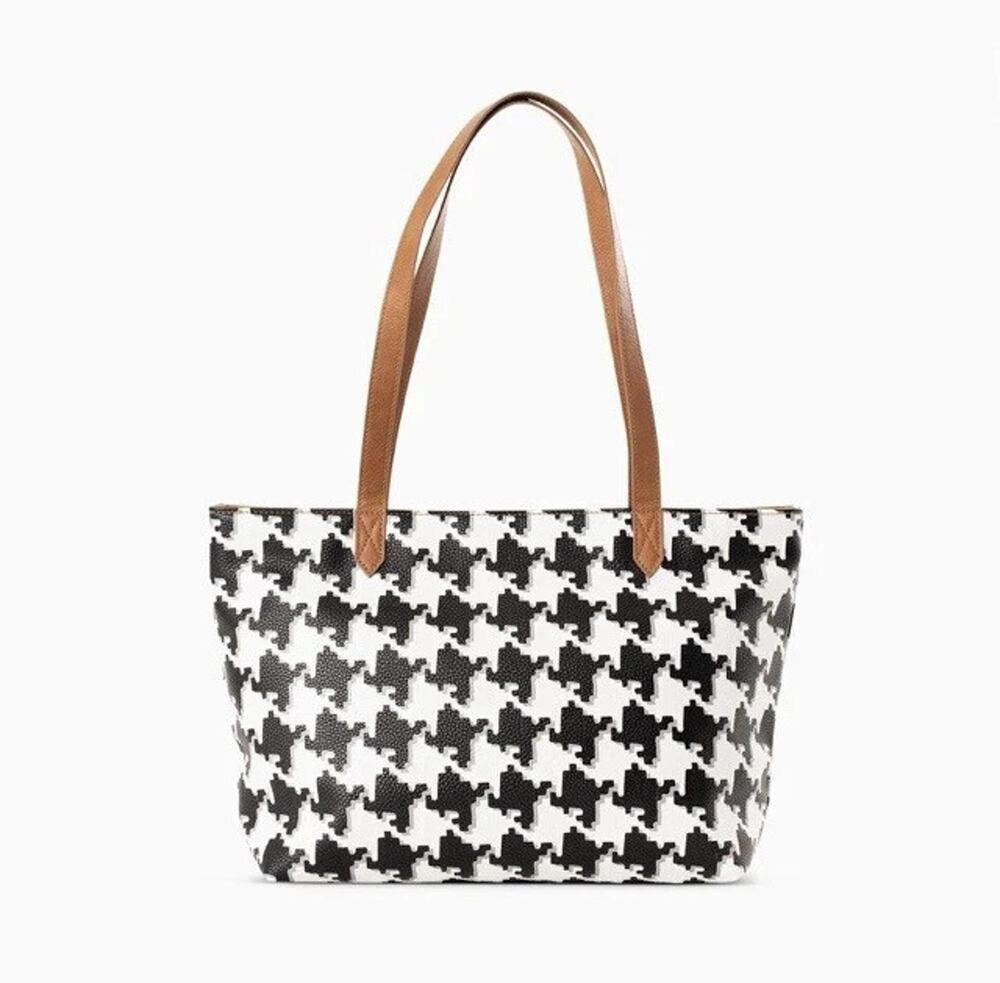 Thirty-one City Scene Bag Houndstooth Pebble Tote NEW